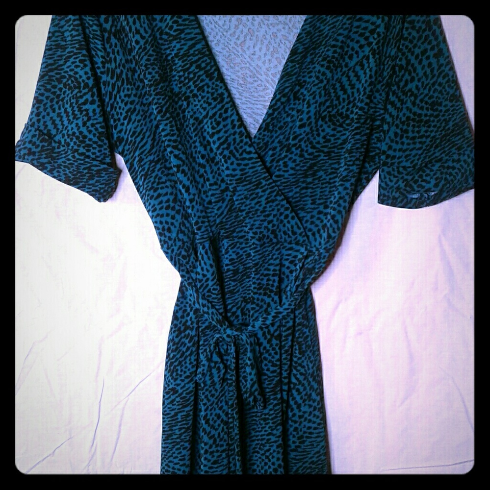 Apt 9 Teal Green Animal Print Dress Size XL